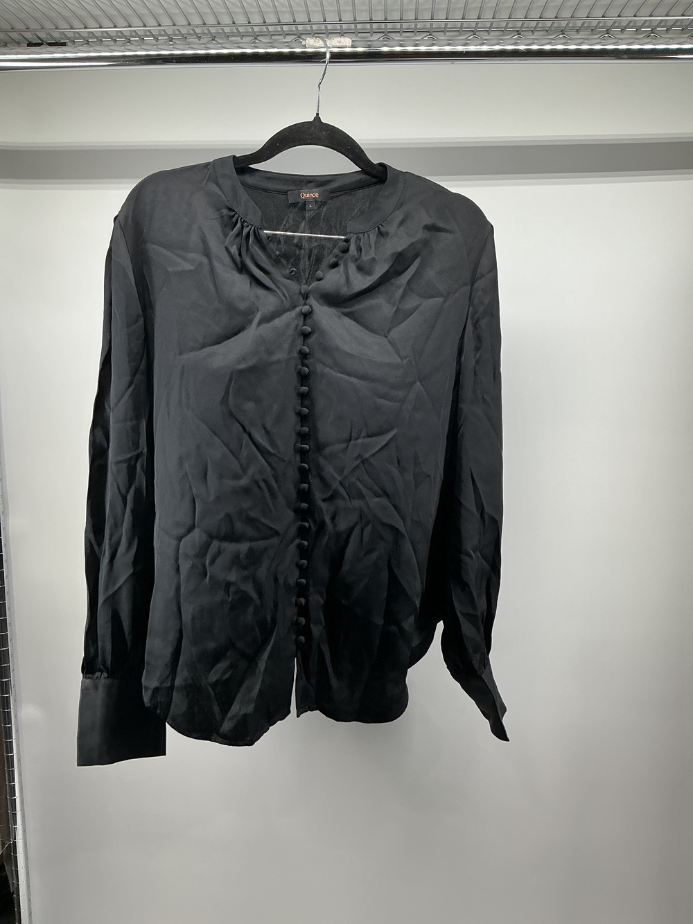 Washable Stretch Silk Peasant Blouse